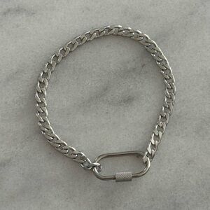 Silver Chain Link Carabiner Bracelet 

Brand New